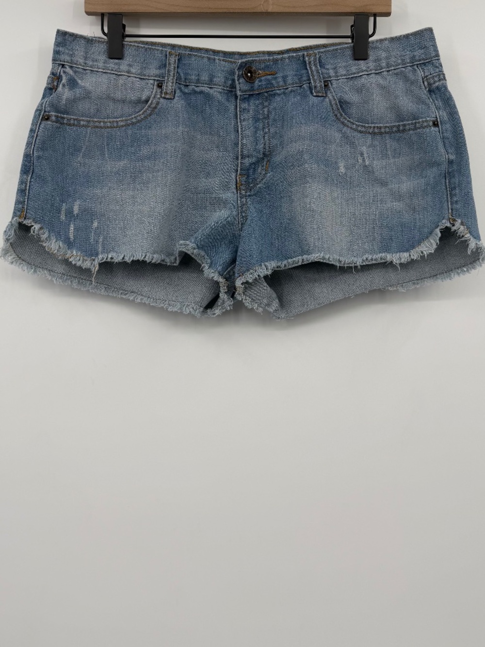 Rusty Jean Shorts Women 13 Blue Denim Cut Offs Mid Rise Junior Beach 2.5" Inseam
